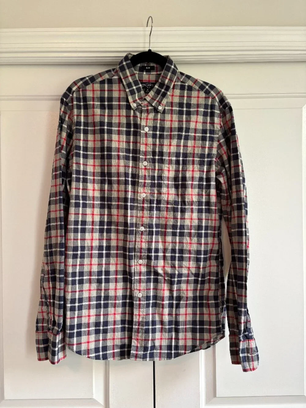 J Crew Mens Mercantile Flex Button Down Shirt Plaid - Medium Slim